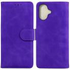 For iPhone 16 Skin Feel Pure Color Flip Leather Phone Case(Purple) - 1
