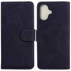 For iPhone 16 Skin Feel Pure Color Flip Leather Phone Case(Black) - 1