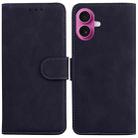 For iPhone 17 Skin Feel Pure Color Flip Leather Phone Case(Black) - 1