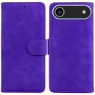 For iPhone 17 Air Skin Feel Pure Color Flip Leather Phone Case(Purple) - 1