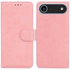 For iPhone 17 Air Skin Feel Pure Color Flip Leather Phone Case(Pink) - 1