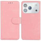 For iPhone 17 Pro Skin Feel Pure Color Flip Leather Phone Case(Pink) - 1