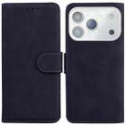 For iPhone 17 Pro Skin Feel Pure Color Flip Leather Phone Case(Black) - 1