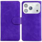 For iPhone 17 Pro Max Skin Feel Pure Color Flip Leather Phone Case(Purple) - 1