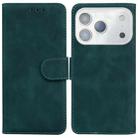 For iPhone 17 Pro Max Skin Feel Pure Color Flip Leather Phone Case(Green) - 1