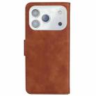 For iPhone 17 Pro Max Skin Feel Pure Color Flip Leather Phone Case(Brown) - 3