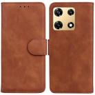 For Infinix Note 30 Pro Skin Feel Pure Color Flip Leather Phone Case(Brown) - 1