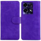 For Infinix Note 30i Skin Feel Pure Color Flip Leather Phone Case(Purple) - 1
