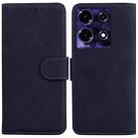 For Infinix Note 30i Skin Feel Pure Color Flip Leather Phone Case(Black) - 1