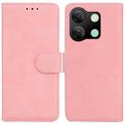 For Infinix Smart 7 HD Skin Feel Pure Color Flip Leather Phone Case(Pink) - 1