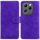 For Infinix Hot 40 / 40 Pro Skin Feel Pure Color Flip Leather Phone Case(Purple) - 1