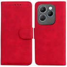 For Infinix Hot 40 / 40 Pro Skin Feel Pure Color Flip Leather Phone Case(Red) - 1