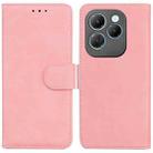 For Infinix Hot 40 / 40 Pro Skin Feel Pure Color Flip Leather Phone Case(Pink) - 1