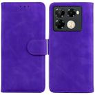 For Infinix Note 40 Pro 4G / 5G Skin Feel Pure Color Flip Leather Phone Case(Purple) - 1