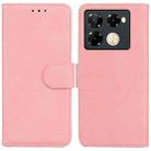 For Infinix Note 40 Pro 4G / 5G Skin Feel Pure Color Flip Leather Phone Case(Pink) - 1