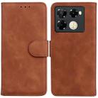 For Infinix Note 40 Pro 4G / 5G Skin Feel Pure Color Flip Leather Phone Case(Brown) - 1