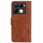 For Infinix Note 40 Pro 4G / 5G Skin Feel Pure Color Flip Leather Phone Case(Brown) - 3