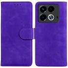 For Infinix Note 40 4G Skin Feel Pure Color Flip Leather Phone Case(Purple) - 1
