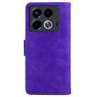 For Infinix Note 40 4G Skin Feel Pure Color Flip Leather Phone Case(Purple) - 3