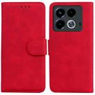 For Infinix Note 40 4G Skin Feel Pure Color Flip Leather Phone Case(Red) - 1