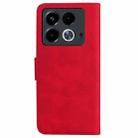 For Infinix Note 40 4G Skin Feel Pure Color Flip Leather Phone Case(Red) - 3