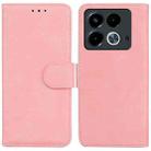 For Infinix Note 40 4G Skin Feel Pure Color Flip Leather Phone Case(Pink) - 1