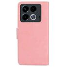 For Infinix Note 40 4G Skin Feel Pure Color Flip Leather Phone Case(Pink) - 3