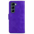 For Infinix Hot 50 4G Skin Feel Pure Color Flip Leather Phone Case(Purple) - 3