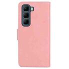 For Infinix Hot 50 4G Skin Feel Pure Color Flip Leather Phone Case(Pink) - 3