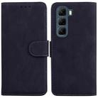 For Infinix Hot 50 4G Skin Feel Pure Color Flip Leather Phone Case(Black) - 1