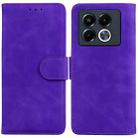 For Infinix Note 40 5G Skin Feel Pure Color Flip Leather Phone Case(Purple) - 1