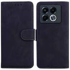 For Infinix Note 40 5G Skin Feel Pure Color Flip Leather Phone Case(Black) - 1