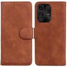 For Infinix Note 50 Pro+ Skin Feel Pure Color Flip Leather Phone Case(Brown) - 1