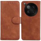 For Infinix Zero 40 4G / 5G Skin Feel Pure Color Flip Leather Phone Case(Brown) - 1