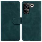 For Tecno Camon 20 Pro 4G / 20 Skin Feel Pure Color Flip Leather Phone Case(Green) - 1