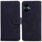 For Tecno Pova Neo 3 Skin Feel Pure Color Flip Leather Phone Case(Black) - 1