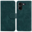 For Tecno Pova 5 Pro Skin Feel Pure Color Flip Leather Phone Case(Green) - 1