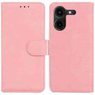 For Tecno Pova 5 Pro Skin Feel Pure Color Flip Leather Phone Case(Pink) - 1
