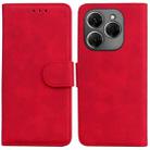 For Tecno Spark 20 Pro Skin Feel Pure Color Flip Leather Phone Case(Red) - 1