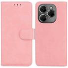 For Tecno Spark 20 Pro Skin Feel Pure Color Flip Leather Phone Case(Pink) - 1