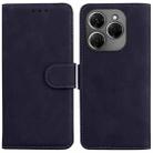 For Tecno Spark 20 Pro Skin Feel Pure Color Flip Leather Phone Case(Black) - 1