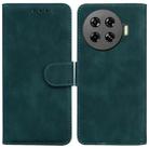 For Tecno Spark 20 Pro+ 4G Skin Feel Pure Color Flip Leather Phone Case(Green) - 1