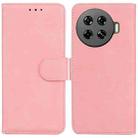 For Tecno Spark 20 Pro+ 4G Skin Feel Pure Color Flip Leather Phone Case(Pink) - 1