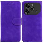 For Tecno Pova 6 5G / 6 Pro 5G Skin Feel Pure Color Flip Leather Phone Case(Purple) - 1