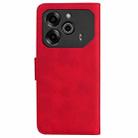 For Tecno Pova 6 5G / 6 Pro 5G Skin Feel Pure Color Flip Leather Phone Case(Red) - 3