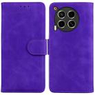 For Tecno Camon 30 4G / 5G / CL6 / CL7 Skin Feel Pure Color Flip Leather Phone Case(Purple) - 1