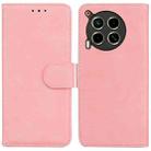 For Tecno Camon 30 4G / 5G / CL6 / CL7 Skin Feel Pure Color Flip Leather Phone Case(Pink) - 1