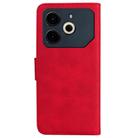 For Tecno Pova 6 Neo Skin Feel Pure Color Flip Leather Phone Case(Red) - 3