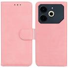 For Tecno Pova 6 Neo Skin Feel Pure Color Flip Leather Phone Case(Pink) - 1