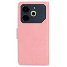 For Tecno Pova 6 Neo Skin Feel Pure Color Flip Leather Phone Case(Pink) - 3